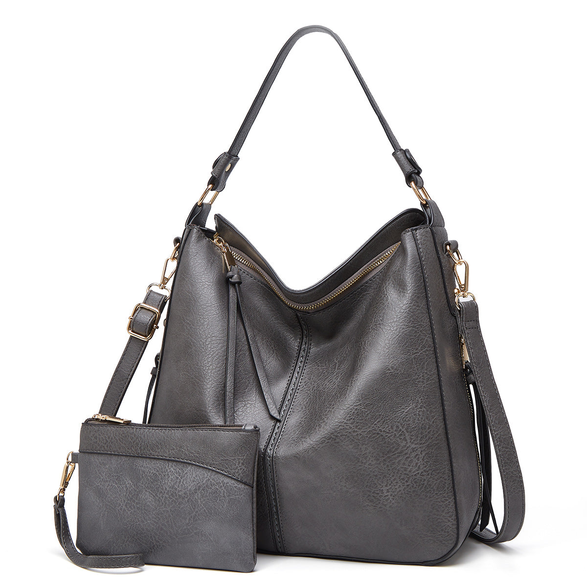 Élite Cuero · Bolsa Hobo con Bolsillo oculto + Cartera de Regalo