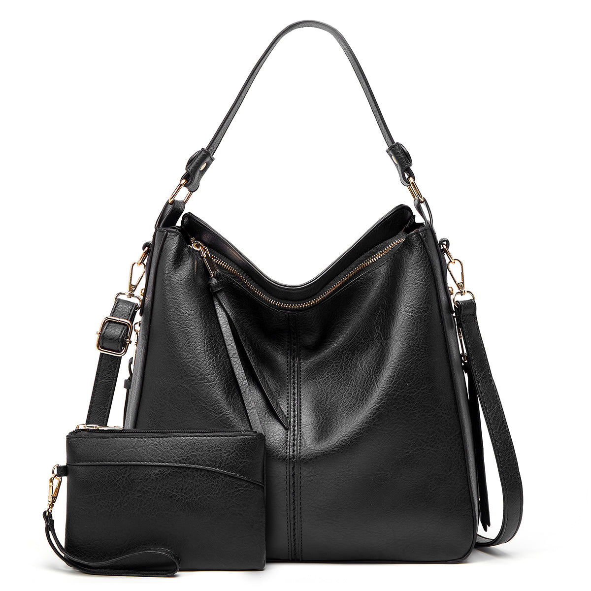 Élite Cuero · Bolsa Hobo con Bolsillo oculto + Cartera de Regalo