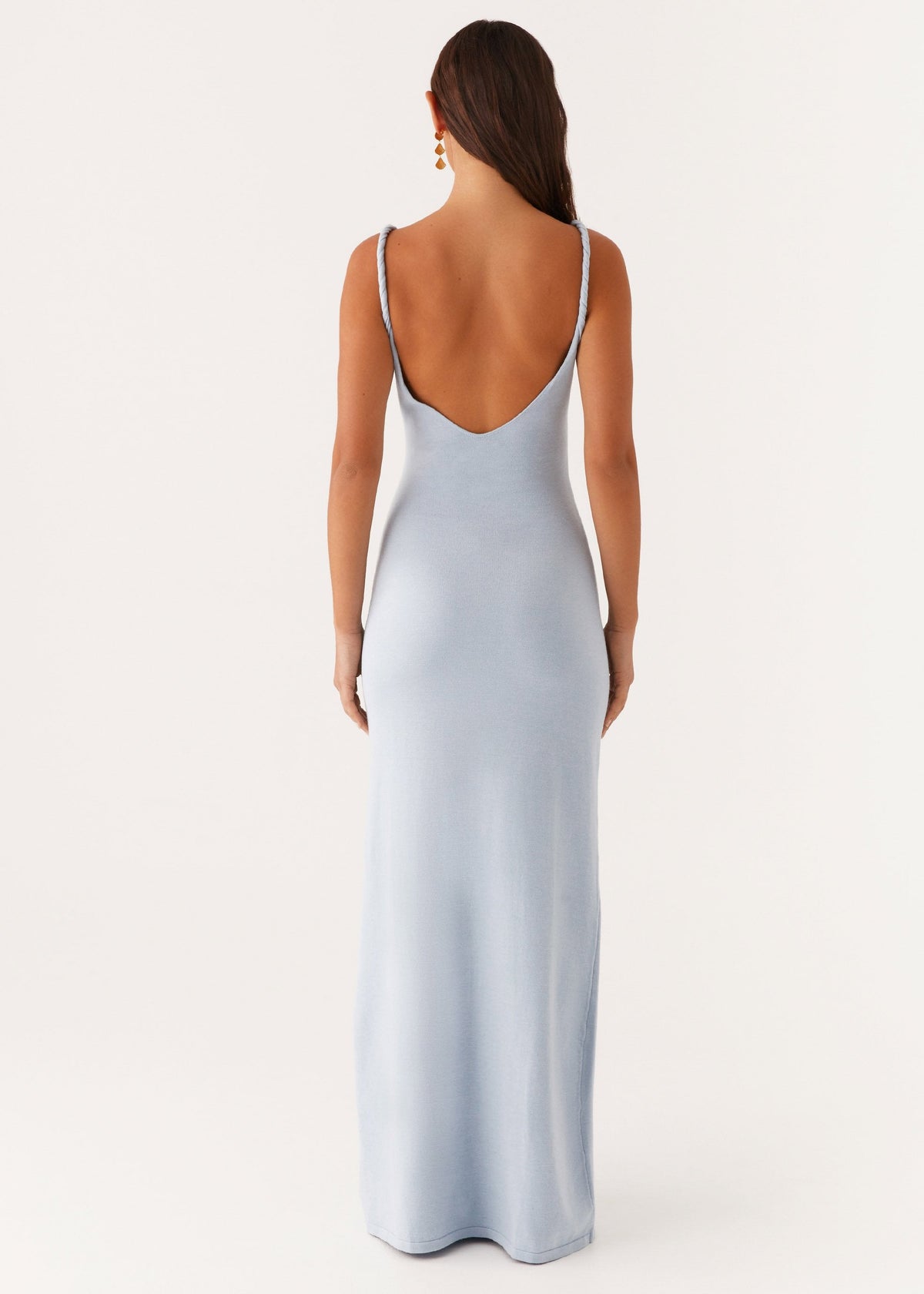 Selene I Vestido Largo con Escote V en Azul