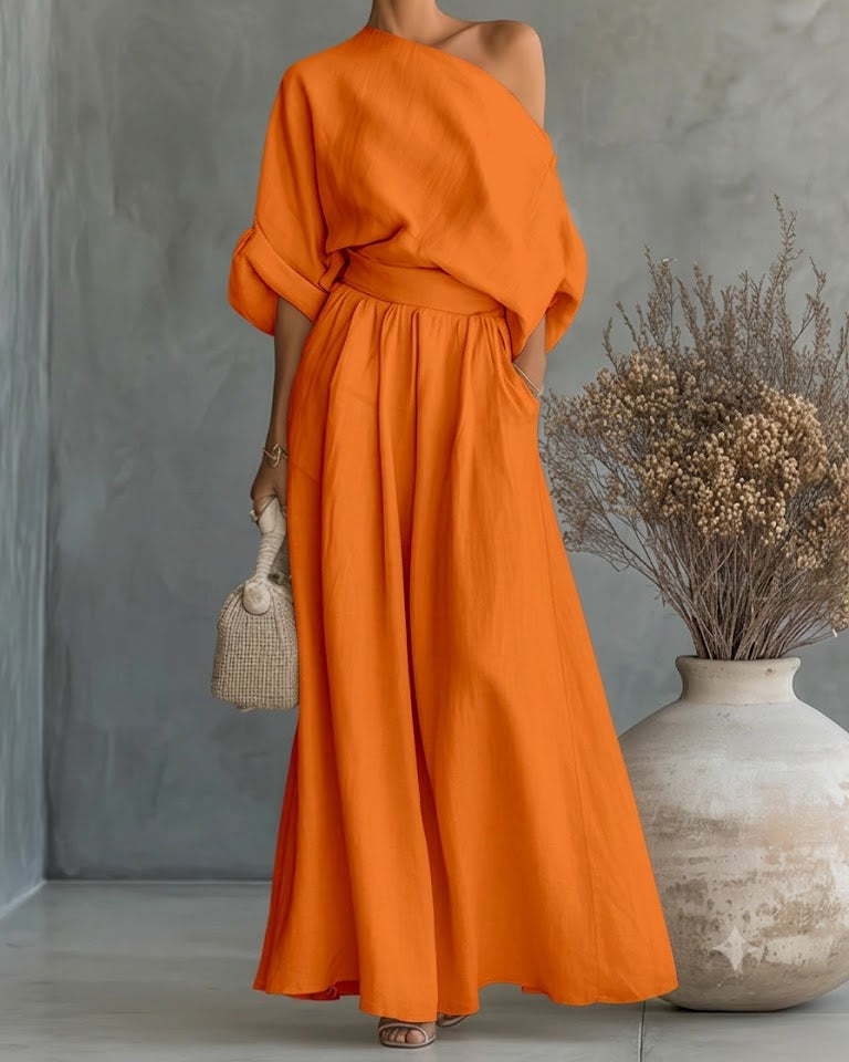 Valentina — Conjunto Dos Piezas Top Sin Tirantes + Pantalón