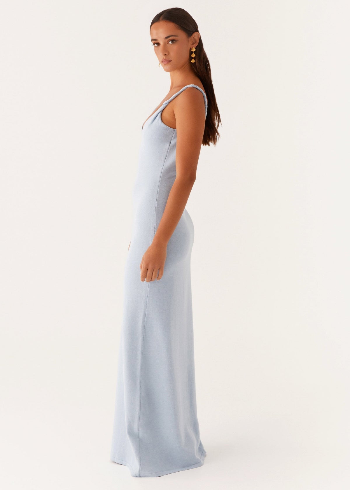 Selene I Vestido Largo con Escote V en Azul