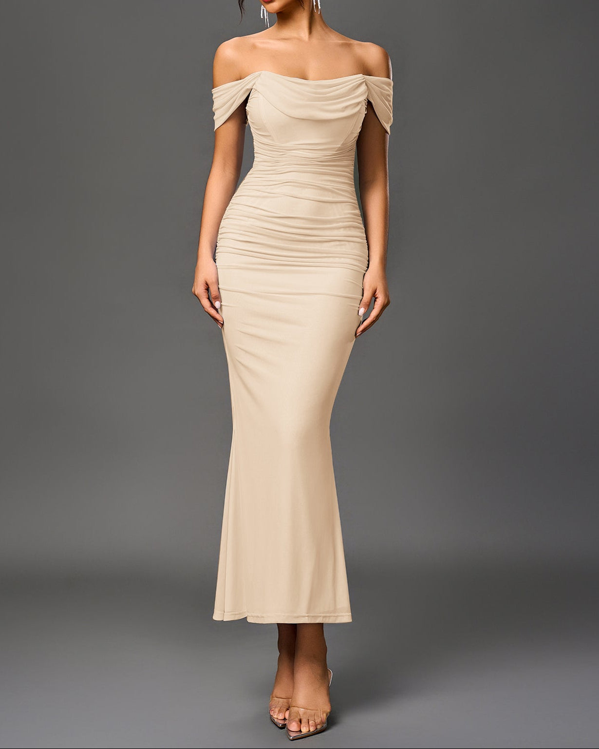 Sienna — Vestido Bodycon Maxi Hombros Descubiertos