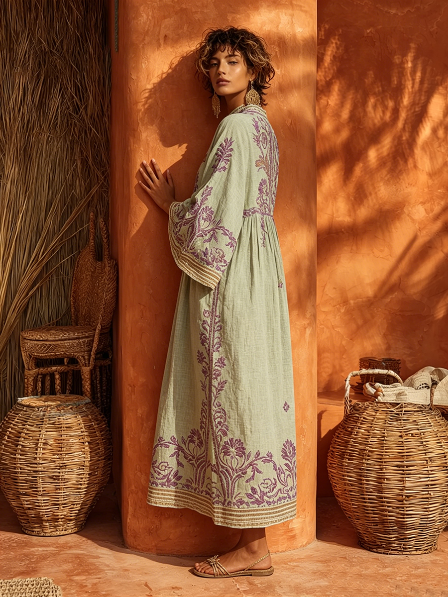 Azalea -  Vestido boho bordado