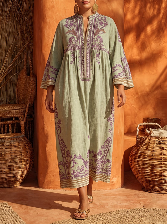Azalea -  Vestido Largo Boho Bordado Floral