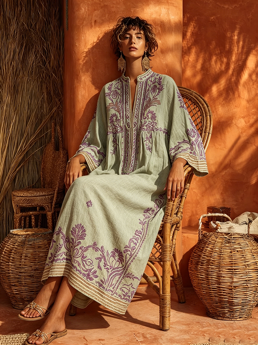 Azalea -  Vestido boho bordado