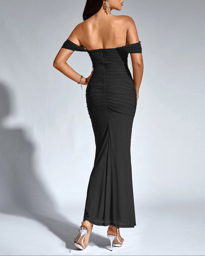 Sienna — Vestido Bodycon Maxi Hombros Descubiertos